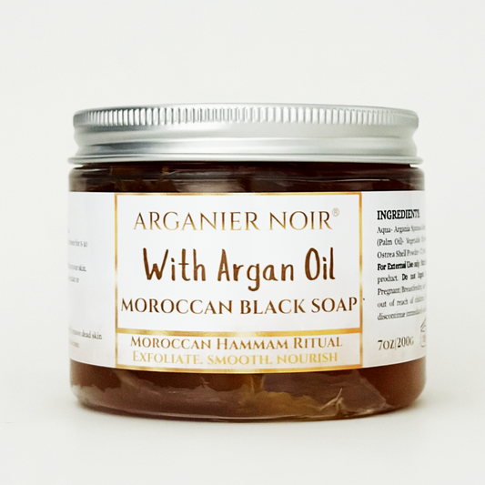 Moroccan Black Soap with Argan Oil Hammam Set