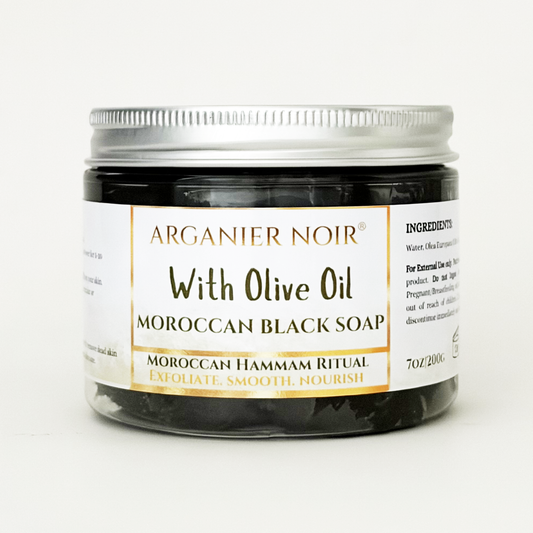 Moroccan Black Soap Olive Oil and Kessa Glove